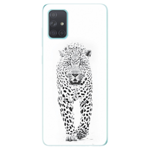 Odolné silikonové pouzdro iSaprio - White Jaguar na mobil Samsung Galaxy A71 (Silikonový odolný kryt, obal, pouzdro iSaprio - White Jaguar na mobilní telefon Samsung Galaxy A71)