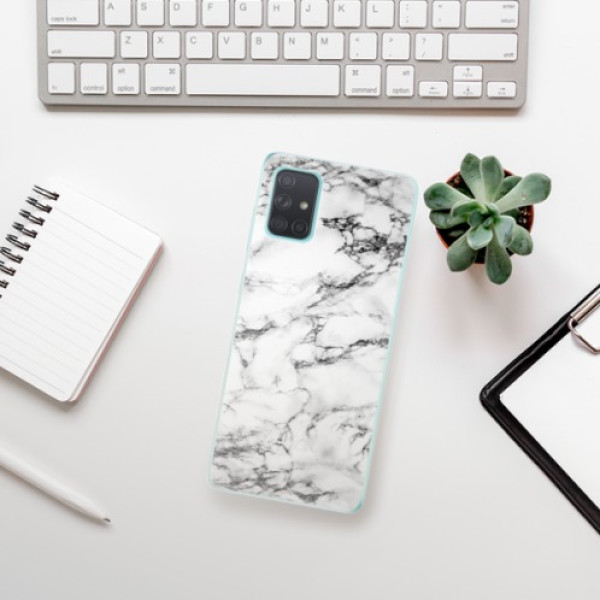 Silikonové pouzdro iSaprio - Samsung Galaxy A71 - White Marble 01