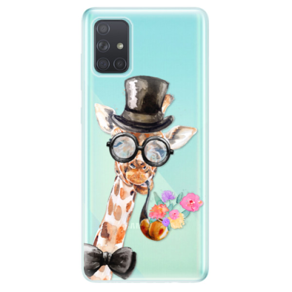 Odolné silikonové pouzdro iSaprio - Sir Giraffe - Samsung Galaxy A71