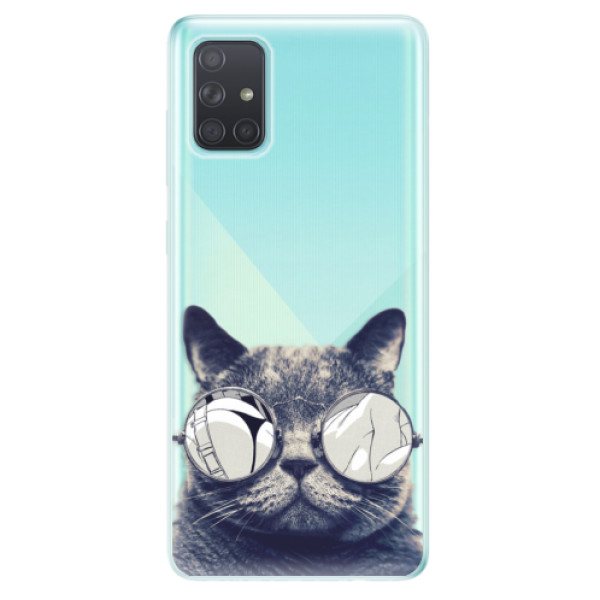 Odolné silikonové pouzdro iSaprio - Crazy Cat 01 na mobil Samsung Galaxy A71 (Silikonový odolný kryt, obal, pouzdro iSaprio - Crazy Cat 01 na mobilní telefon Samsung Galaxy A71)