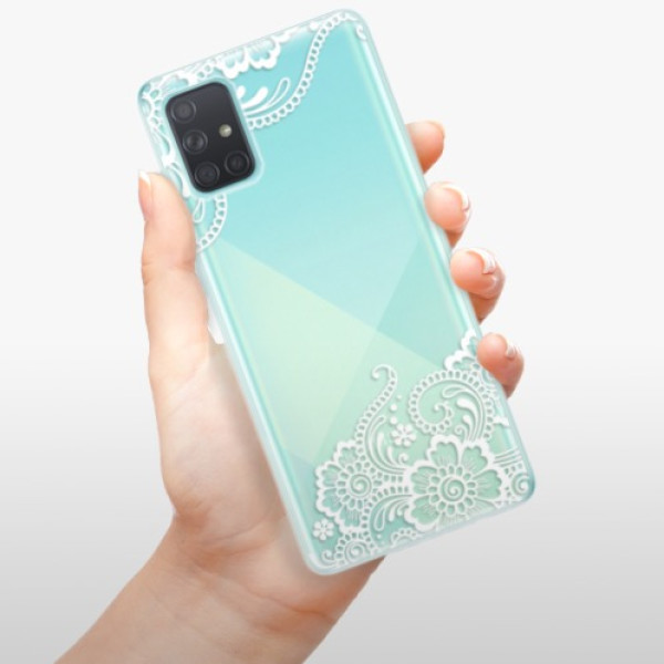 Silikonové pouzdro iSaprio - Samsung Galaxy A71 - White Lace 02