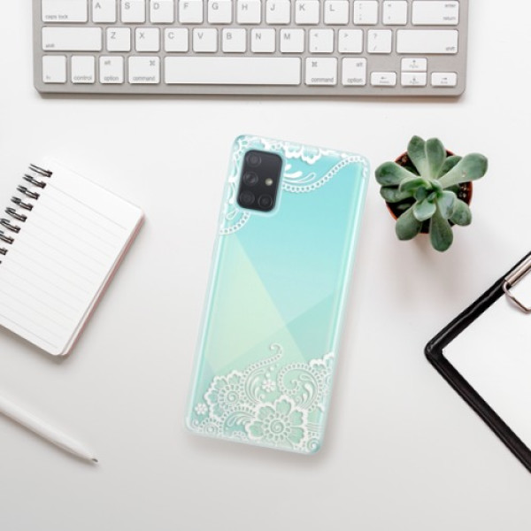 Silikonové pouzdro iSaprio - Samsung Galaxy A71 - White Lace 02