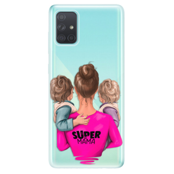Odolné silikonové pouzdro iSaprio - Super Mama - Two Boys - Samsung Galaxy A71