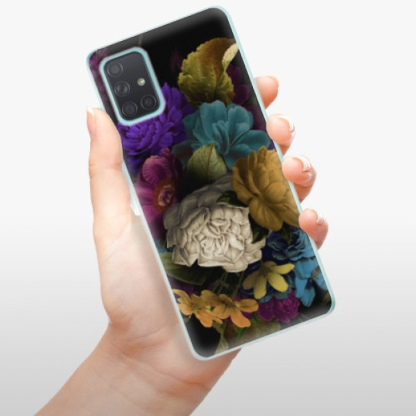 Silikonové pouzdro iSaprio - Samsung Galaxy A71 - Dark Flowers