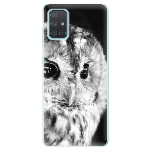 Odolné silikonové pouzdro iSaprio - BW Owl na mobil Samsung Galaxy A71 (Silikonový odolný kryt, obal, pouzdro iSaprio - BW Owl na mobilní telefon Samsung Galaxy A71)