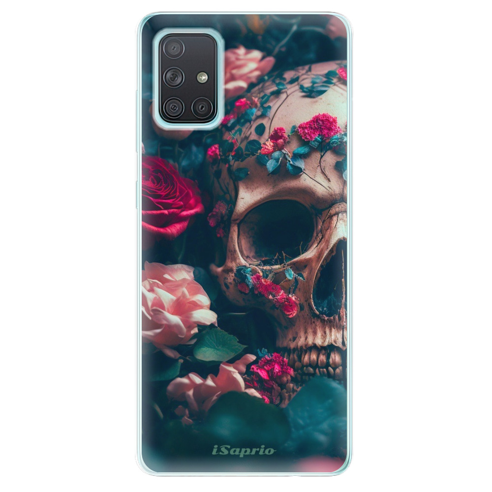 Odolné silikonové pouzdro iSaprio - Skull in Roses - Samsung Galaxy A71