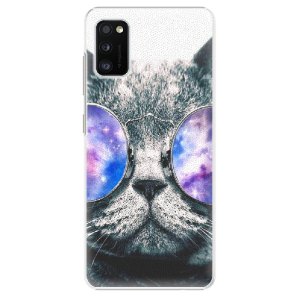 Plastové pouzdro iSaprio - Galaxy Cat - na mobil Samsung Galaxy A41 (Plastový, kryt, obal pouzdro iSaprio - Galaxy Cat - na mobilní telefon Samsung Galaxy A41)