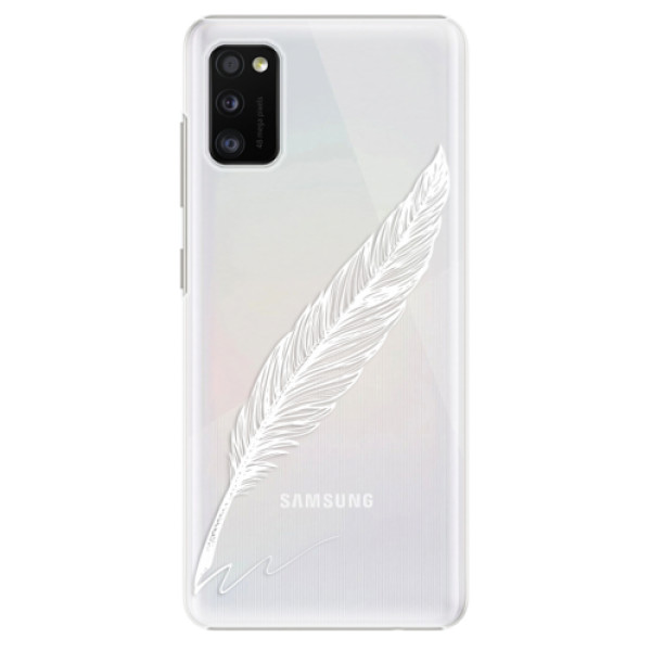Levně Plastové pouzdro iSaprio - Writing By Feather - white - Samsung Galaxy A41