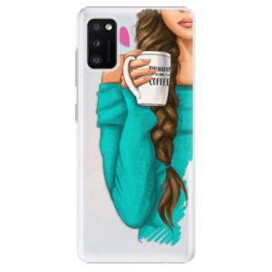 Plastové pouzdro iSaprio - My Coffe and Brunette Girl - na mobil Samsung Galaxy A41