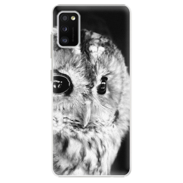Plastové pouzdro iSaprio - BW Owl - na mobil Samsung Galaxy A41 (Plastový, kryt, obal pouzdro iSaprio - BW Owl - na mobilní telefon Samsung Galaxy A41)