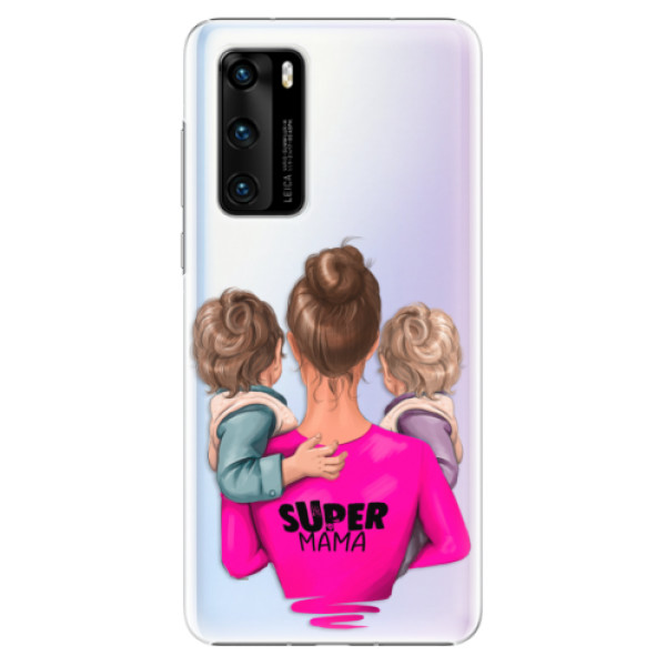 Levně Plastové pouzdro iSaprio - Super Mama - Two Boys - Huawei P40