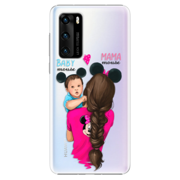Levně Plastové pouzdro iSaprio - Mama Mouse Brunette and Boy - Huawei P40