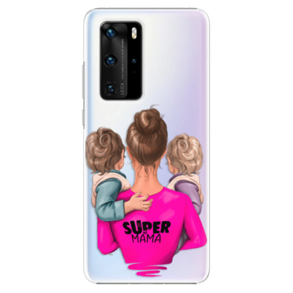Levně Plastové pouzdro iSaprio - Super Mama - Two Boys - Huawei P40 Pro