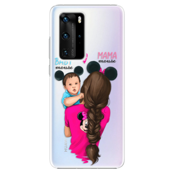 Levně Plastové pouzdro iSaprio - Mama Mouse Brunette and Boy - Huawei P40 Pro