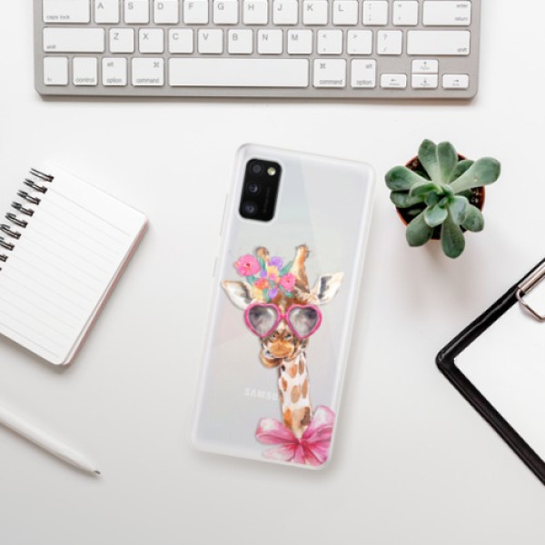 Silikonové pouzdro iSaprio - Samsung Galaxy A41 - Lady Giraffe