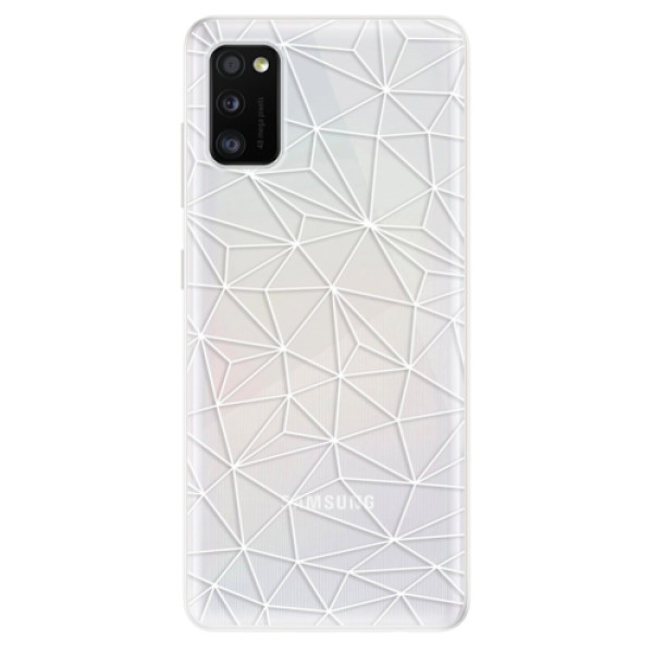 Odolné silikonové pouzdro iSaprio - Abstract Triangles 03 - white - Samsung Galaxy A41