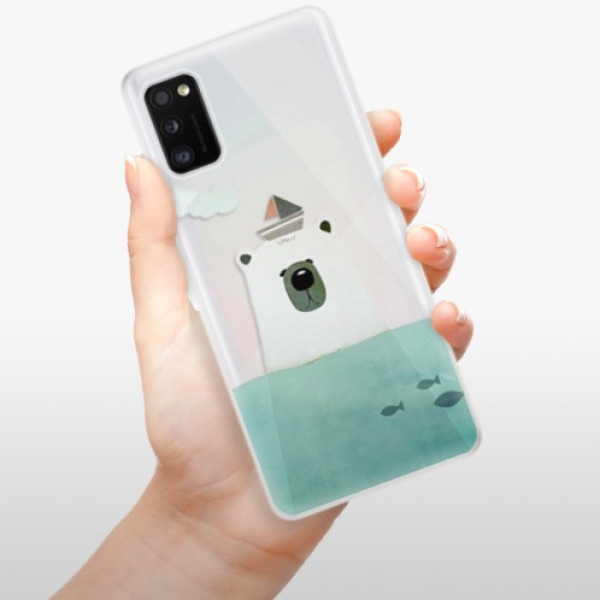 Silikonové pouzdro iSaprio - Samsung Galaxy A41 - Bear With Boat
