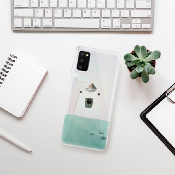 Silikonové pouzdro iSaprio - Samsung Galaxy A41 - Bear With Boat