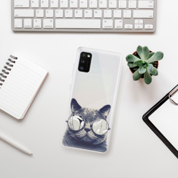 Silikonové pouzdro iSaprio - Samsung Galaxy A41 - Crazy Cat 01