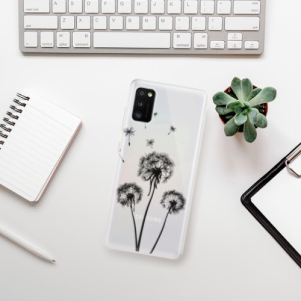 Silikonové pouzdro iSaprio - Samsung Galaxy A41 - Three Dandelions black