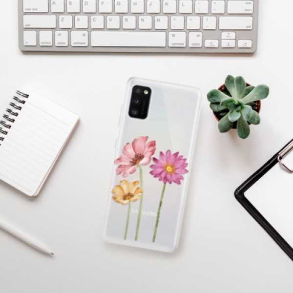 Silikonové pouzdro iSaprio - Samsung Galaxy A41 - Three Flowers