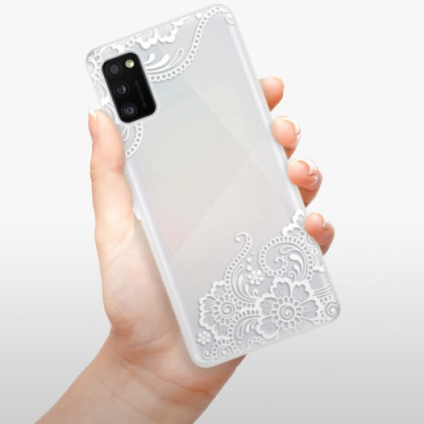 Silikonové pouzdro iSaprio - Samsung Galaxy A41 - White Lace 02