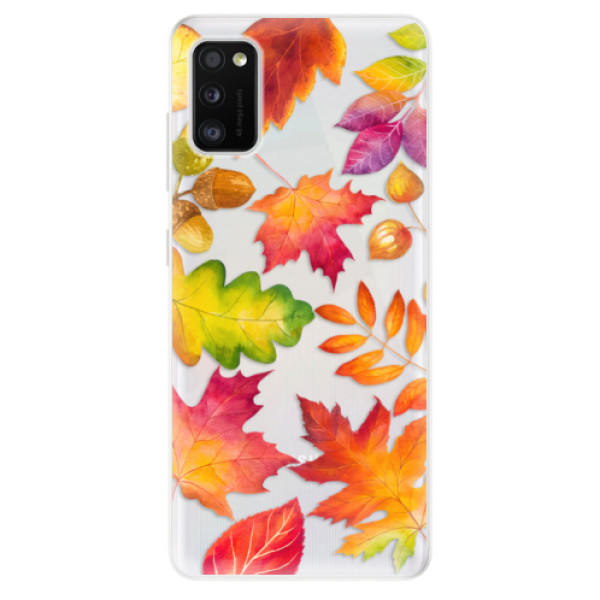 Odolné silikonové pouzdro iSaprio - Autumn Leaves 01 - na mobil Samsung Galaxy A41 (Odolný silikonový kryt, obal pouzdro iSaprio - Autumn Leaves 01 - na mobilní telefon Samsung Galaxy A41)