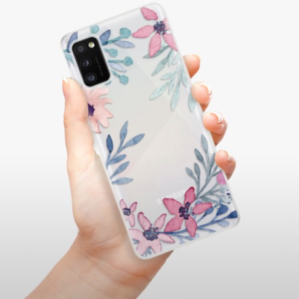 Silikonové pouzdro iSaprio - Samsung Galaxy A41 - Leaves and Flowers