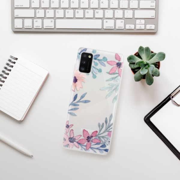 Silikonové pouzdro iSaprio - Samsung Galaxy A41 - Leaves and Flowers