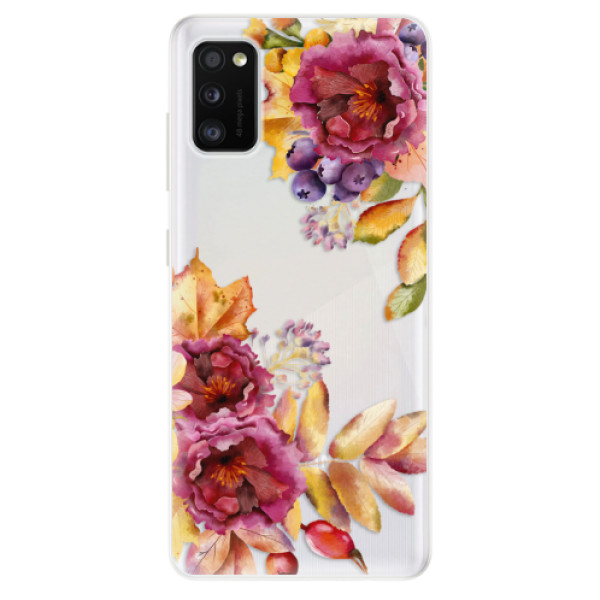 Odolné silikonové pouzdro iSaprio - Fall Flowers - na mobil Samsung Galaxy A41 (Odolný silikonový kryt, obal pouzdro iSaprio - Fall Flowers - na mobilní telefon Samsung Galaxy A41)