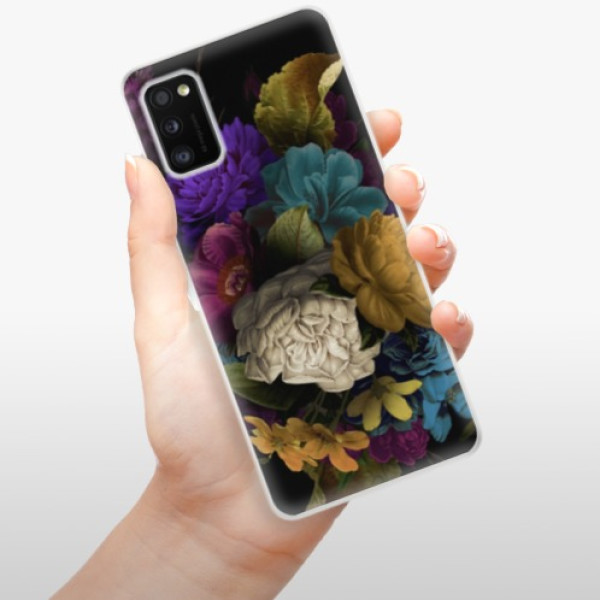 Silikonové pouzdro iSaprio - Samsung Galaxy A41 - Dark Flowers