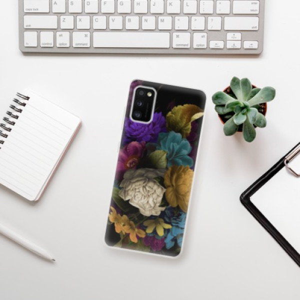 Silikonové pouzdro iSaprio - Samsung Galaxy A41 - Dark Flowers