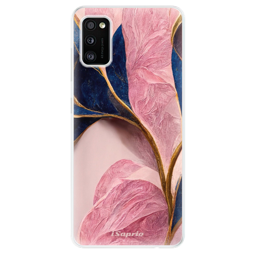 Odolné silikonové pouzdro iSaprio - Pink Blue Leaves - Samsung Galaxy A41