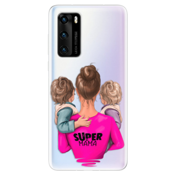 Odolné silikonové pouzdro iSaprio - Super Mama - Two Boys - Huawei P40