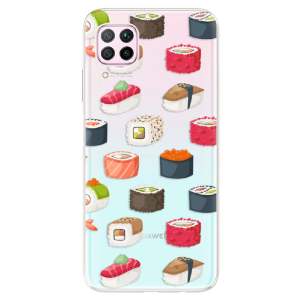 Odolné silikonové pouzdro iSaprio - Sushi Pattern - na mobil Huawei P40 Lite (Odolný silikonový kryt, obal pouzdro iSaprio - Sushi Pattern - na mobilní telefon Huawei P40 Lite)