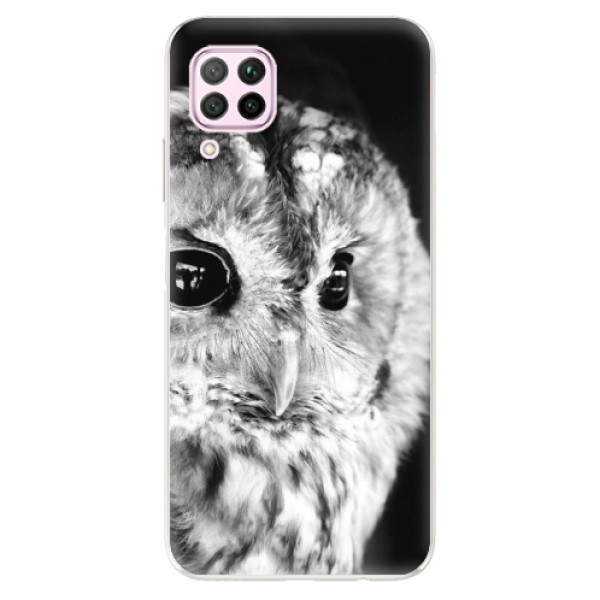 Odolné silikonové pouzdro iSaprio - BW Owl - Huawei P40 Lite