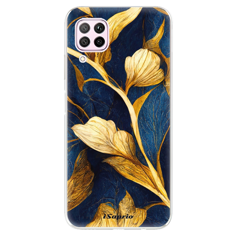Odolné silikonové pouzdro iSaprio - Gold Leaves - Huawei P40 Lite