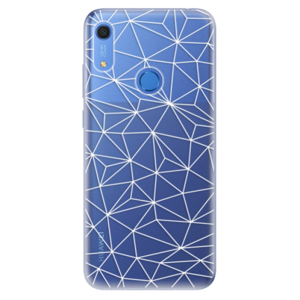 Odolné silikonové pouzdro iSaprio - Abstract Triangles 03 - white - Huawei Y6s