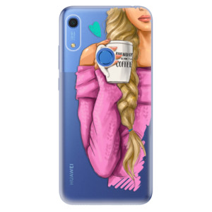 Odolné silikonové pouzdro iSaprio - My Coffe and Blond Girl - na mobil Huawei Y6s