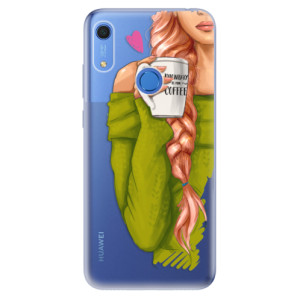 Odolné silikonové pouzdro iSaprio - My Coffe and Redhead Girl - na mobil Huawei Y6s