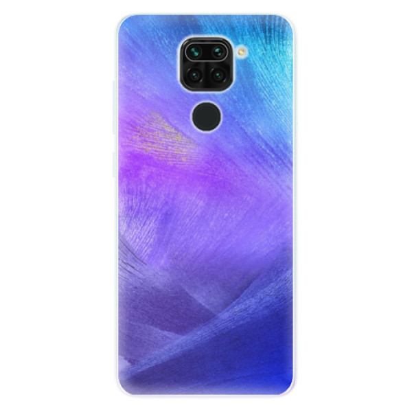 Silikonové pouzdro iSaprio - Purple Feathers na mobil Xiaomi Redmi Note 9 (Silikonové odolné pouzdro, kryt, obal iSaprio s motivem Purple Feathers na mobil Xiaomi Redmi Note 9)