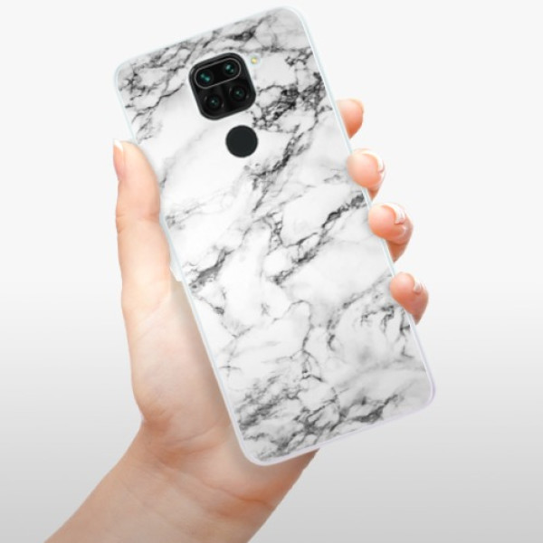 Silikonové pouzdro iSaprio - Xiaomi Redmi Note 9 - White Marble 01