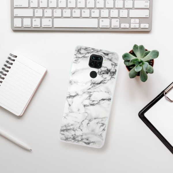 Silikonové pouzdro iSaprio - Xiaomi Redmi Note 9 - White Marble 01