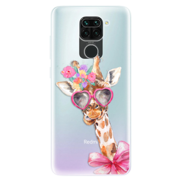 Silikonové pouzdro iSaprio - Lady Giraffe na mobil Xiaomi Redmi Note 9 (Silikonové odolné pouzdro, kryt, obal iSaprio s motivem Lady Giraffe na mobil Xiaomi Redmi Note 9)