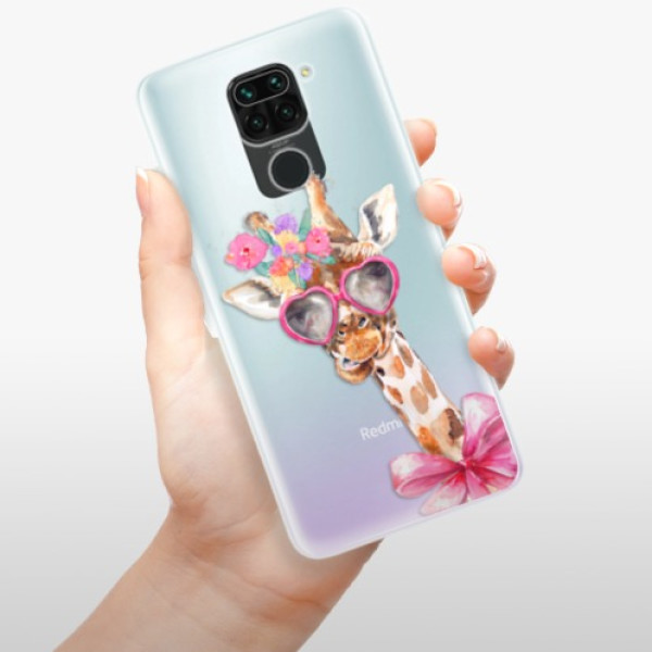 Silikonové pouzdro iSaprio - Xiaomi Redmi Note 9 - Lady Giraffe