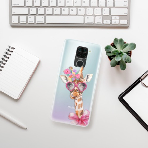 Silikonové pouzdro iSaprio - Xiaomi Redmi Note 9 - Lady Giraffe