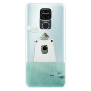 Silikonové pouzdro iSaprio - Xiaomi Redmi Note 9 - Bear With Boat