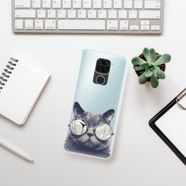 Silikonové pouzdro iSaprio - Xiaomi Redmi Note 9 - Crazy Cat 01