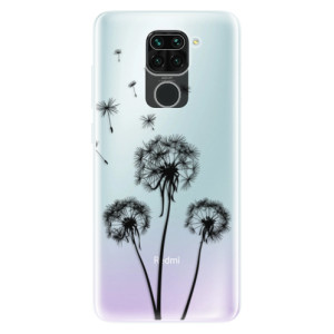 Silikonové pouzdro iSaprio - Xiaomi Redmi Note 9 - Three Dandelions black