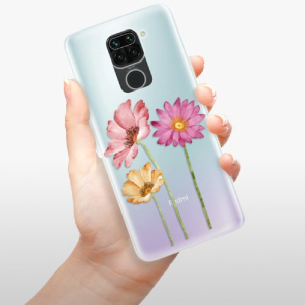 Silikonové pouzdro iSaprio - Xiaomi Redmi Note 9 - Three Flowers